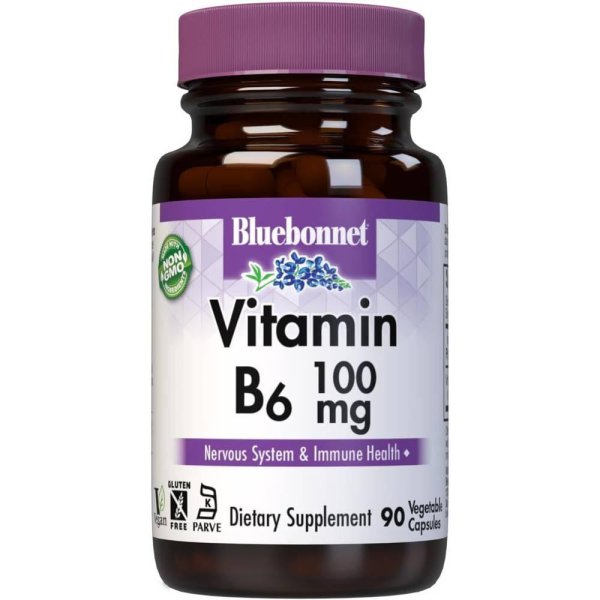 블루보넷 비타민 <b>B6100mg</b> 캡슐 90정 Bluebonnet Vitamin B6 100mg