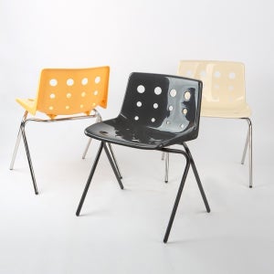 레트로 펀치 치즈 플라스틱 의자