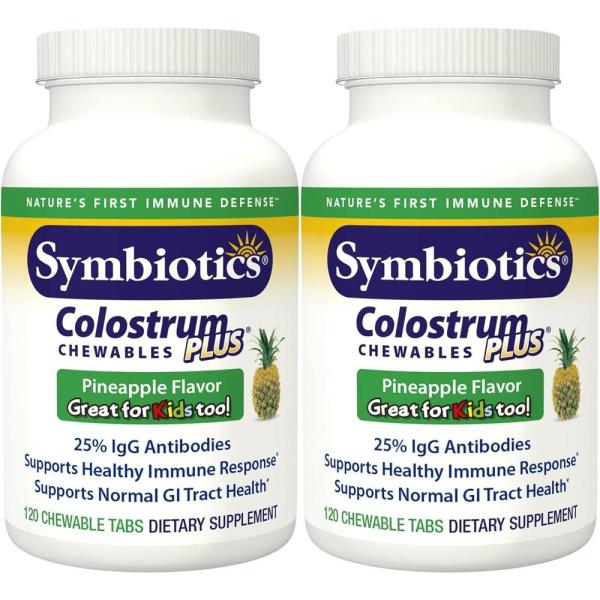 Symbiotics <b>심바이오틱스</b> 초유 콜로스트럼 <b>키즈</b> 120츄어블 오랜지 2팩