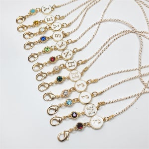 이니셜 탄생석 비즈 마스크스트랩 / 마스크줄, 생글