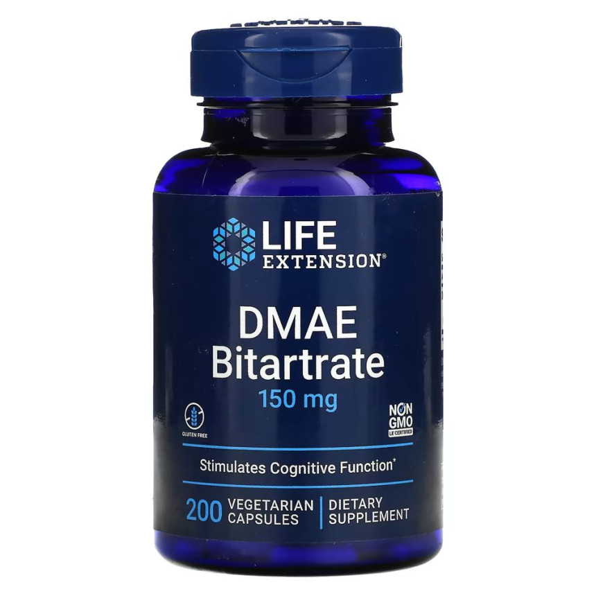 라이프익스텐션 <b>DMAE 바이타트레이트 150mg</b> 베지테리안 캡슐  1개  200개입  200정