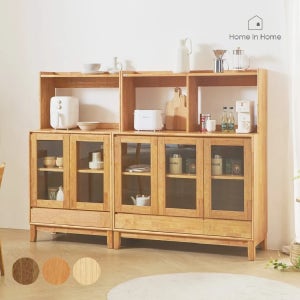 위켄드멘션 원목 유리 주방수납 상부장 세트 2000 J279