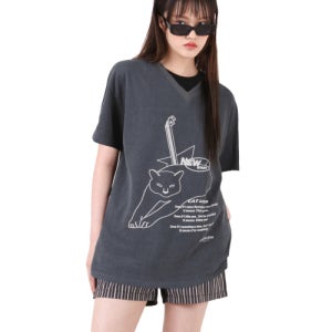 [카타르시스] 캣 러버 브이넥 티셔츠 차콜 ONE SIZE 407