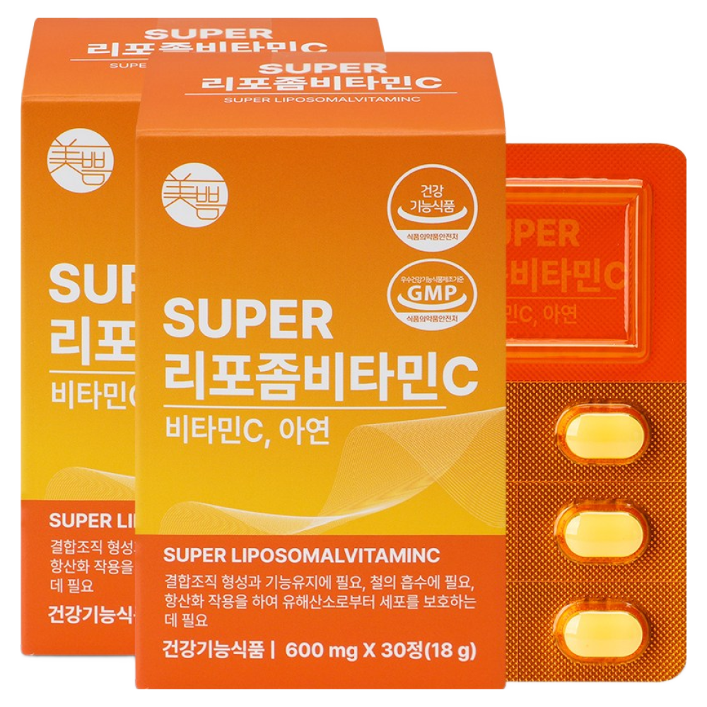 <b>미쁨생활건강</b> SUPER 리포좀 비타민C 고함량 비타민  2개  30정