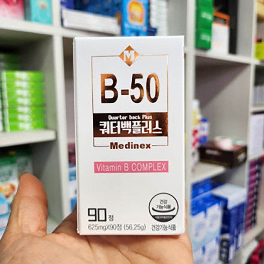 쿼터백플러스(메디넥스)90정 비타민비b 컴플렉스 삐콤 b2 b6 b12 나이아신 판토텐산 엽산 비오틴 vitb  90정  1개