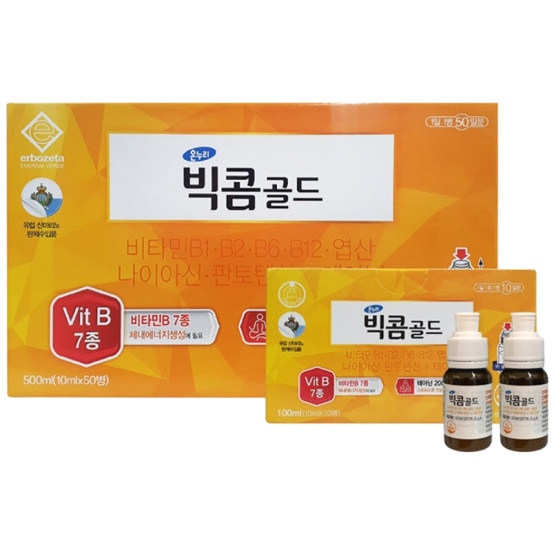 <b>온누리</b> 빅콤골드 비타민B 테아닌 고3수험 수험생 성인남녀 <b>피로</b>회복영양제  10ml  40개