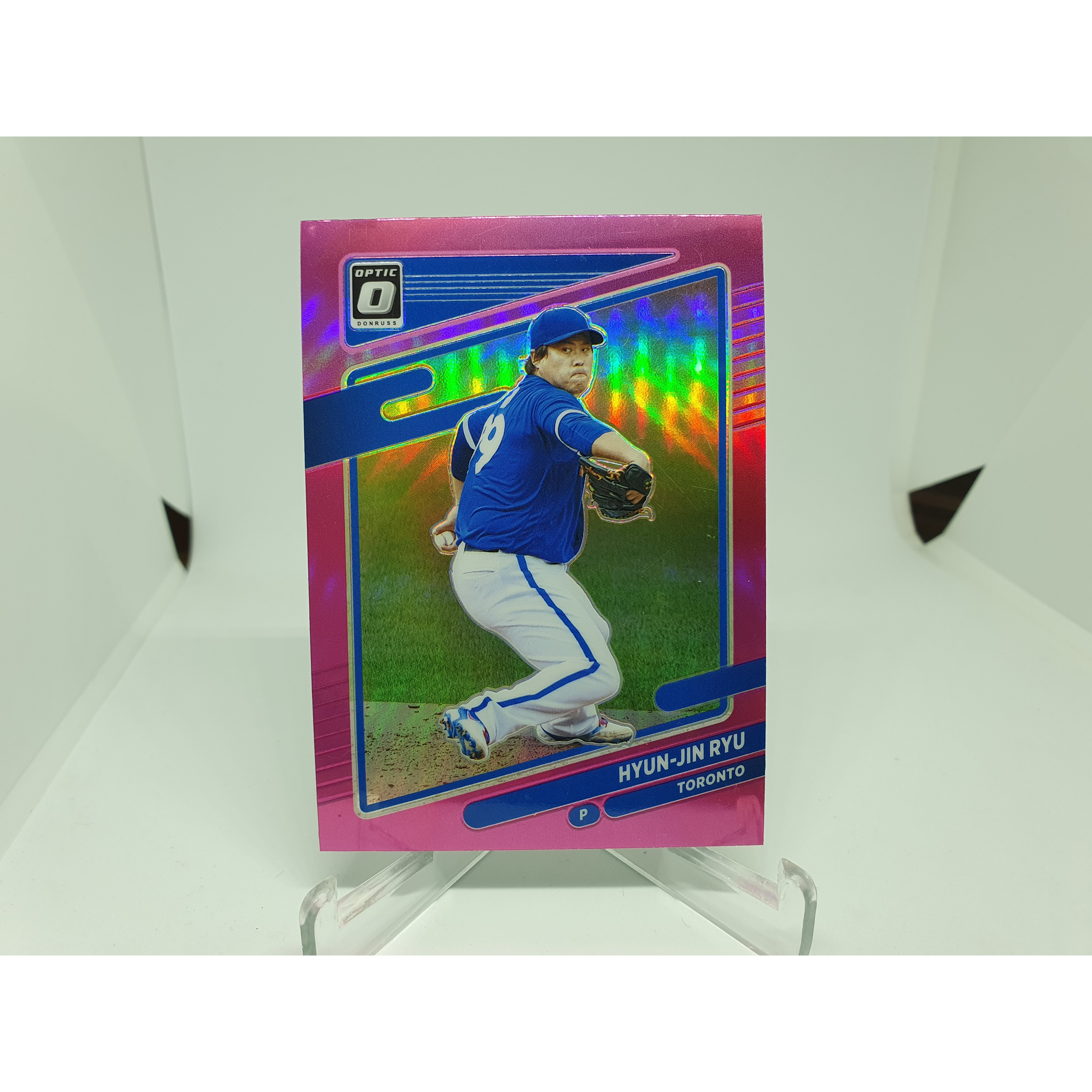 류현진 야구카드 2021 DONRUSS Optic Pink Prizm MLB카드 토론토 블루제이스  1개