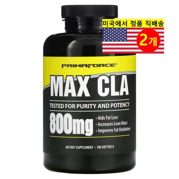 <b>Primaforce</b> Max CLA 공액 리놀레산 체지방 근육 항산화 혈당 <b>면역력</b> 관리 180정 2개