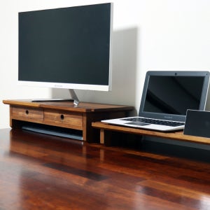 프리미엄 원목 모니터받침대 모니터거치대, 더크라프트