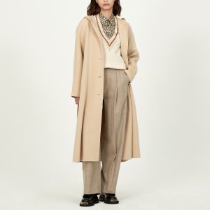 [산드로] 캐시미어 후드 롱 코트 SF22W2FRCH381