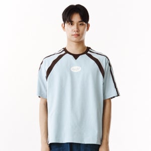 [하입옛] 리버 소로나 하프 티셔츠 스카이블루
