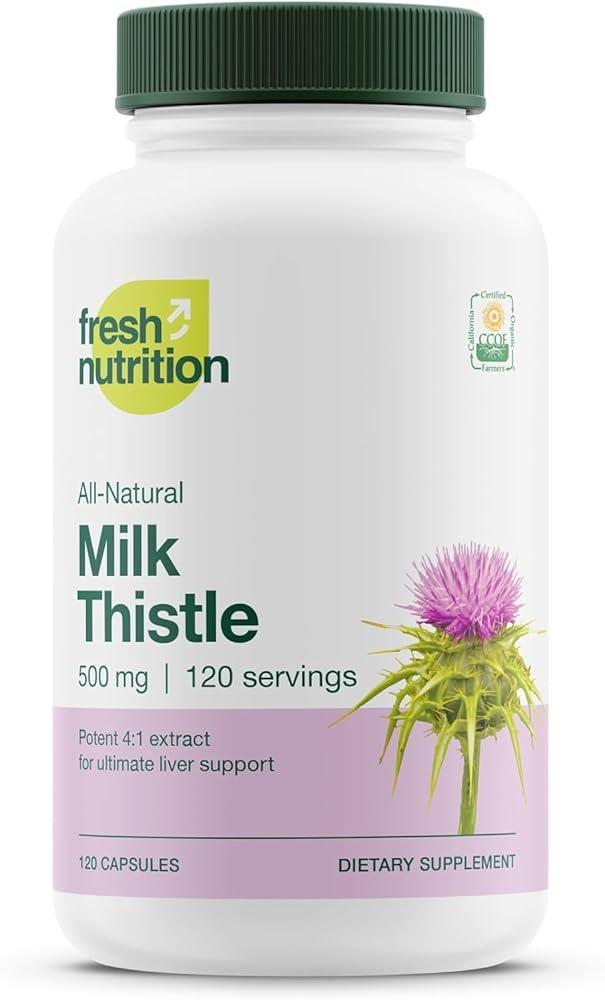 <b>Milk Thistle</b> Organic - 2000 mg 120 servings - Potent - 4 month supply - CCOF Organic - Silymarin Thi