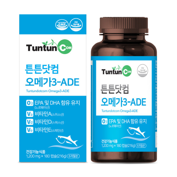 튼튼닷컴 <b>오메가3</b> ADE (6개월분) 대용량 4중 복합 기능성 / 1200 mg x 180 캡슐