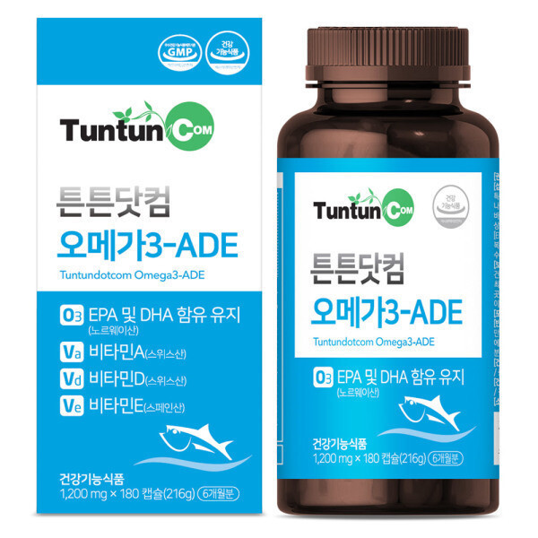 튼튼닷컴 <b>오메가3</b> ADE (6개월분) 대용량 4중 복합 기능성 / 1200 mg x 180 캡슐