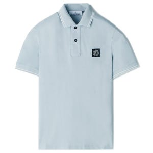 스톤아일랜드 스톤 슬림 PK 반팔 카라 티셔츠 스카이블루 80152SC18 V0041 24SS 슬림PK반팔라인카라티 92059628