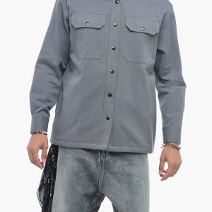 Destin 페니 코튼 블렌드 오버셔츠 그레이 반다나 디테일 Cotton Blend Overshirt PENNY with Bandana Detail 593187 92354557