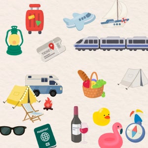 [1+1굿노트스티커] 여행 트래블팩 20 커팅스티커 , 베이드스튜디오