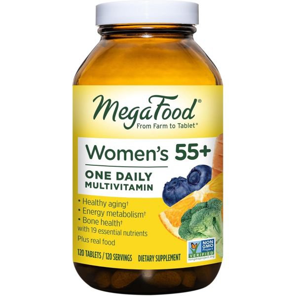 MegaFood Womens 55+ One Daily Multivitamin for Women with Vitamin A Vitamin C &amp; <b>Vitamin E</b> for <b>optima</b>