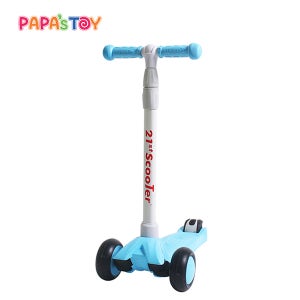 파파스토이 21세기 루디 킥보드 광폭휠LED 유아 어린이 킥보드 블루