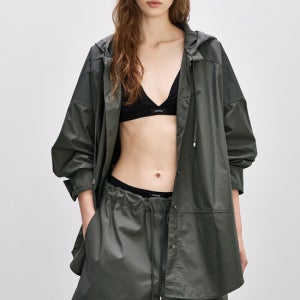 시스템 오버사이즈 후드 점퍼 (Dark Grey)