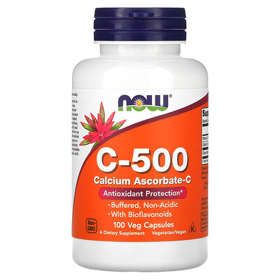 나우푸드 NOW Foods C-500, <b>아스코르브산칼슘</b>-C, 캡슐 100정