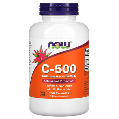 나우푸드 NOW Foods C-500, <b>아스코르브산칼슘</b>-C, 캡슐 250정