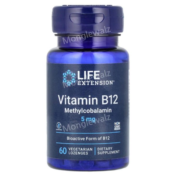 <b>비타민B12 메틸코발라민 5mg</b> 60비건로젠지 라이프 익스텐션