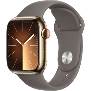 Apple 애플워치 9 GPS+Cellular  41mm  스테인리스  골드 / 클레이 스포츠 밴드  M/L MRJ63KH/A