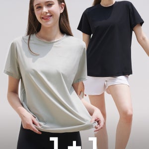 액티브 벤츄리 요가웨어 쿨링 티셔츠 면티 힙한스트릿티셔츠 1+1