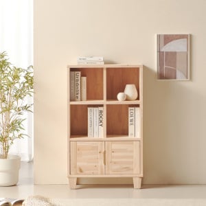 동서가구 마르디 675 3단 수납형 삼나무 원목 책장 DF925464
