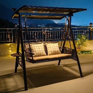 데일리로맨틱 흔들의자 야외그네의자 고급형 9종 태양광 자동충전