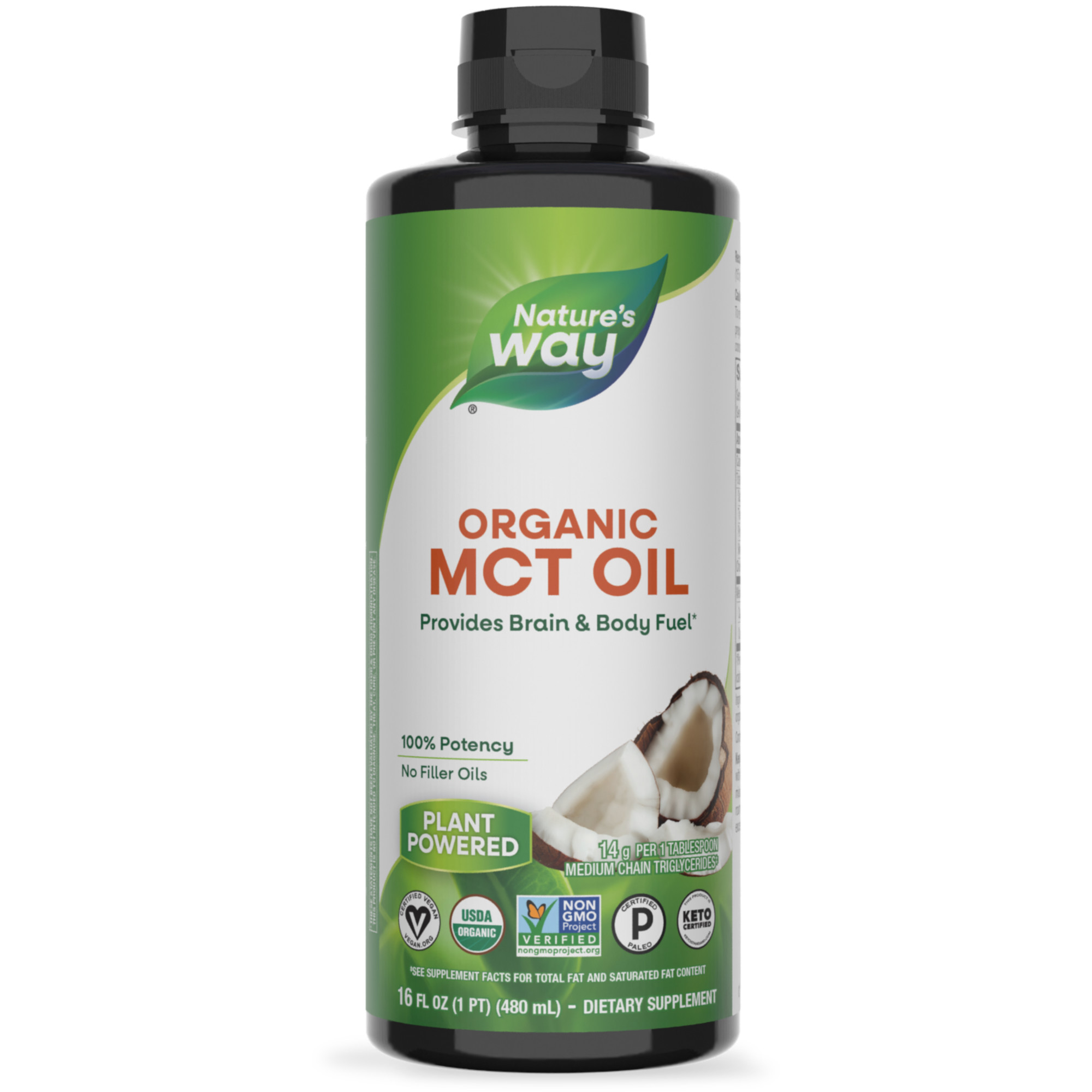 <b>네이쳐스웨이</b> MCT 오일 브레인 앤 바디 퓨얼 비건 키토  480ml  1개