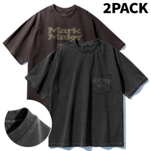 [퍼스텝] [2PACK] 마크메이커 피그먼트 반팔 4종 SMST4633 + 더 갓 피그먼트 반팔 4종 BJST4637