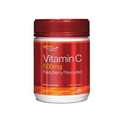 <b>마이크로제닉스 Vitamin C</b> 500mg Raspberry Flavoured 200 정 18104