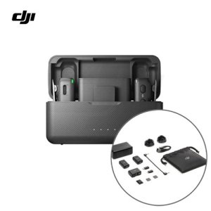 DJI 마이크 (2 TX + 1 RX + 충전 케이스),휴대용 무선마이크 MIC 송수신기 (무료워런티연장)
