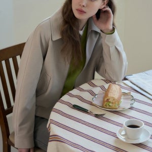 [드로우핏 우먼] 울 레글런 크롭 블루종 [ASH CREAM] DFWMJK4105ASCR