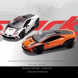 타이니 x 스파키 1:64 람보르기니 우라칸 스테라토 2대 세트 (화이트 / 오렌지)