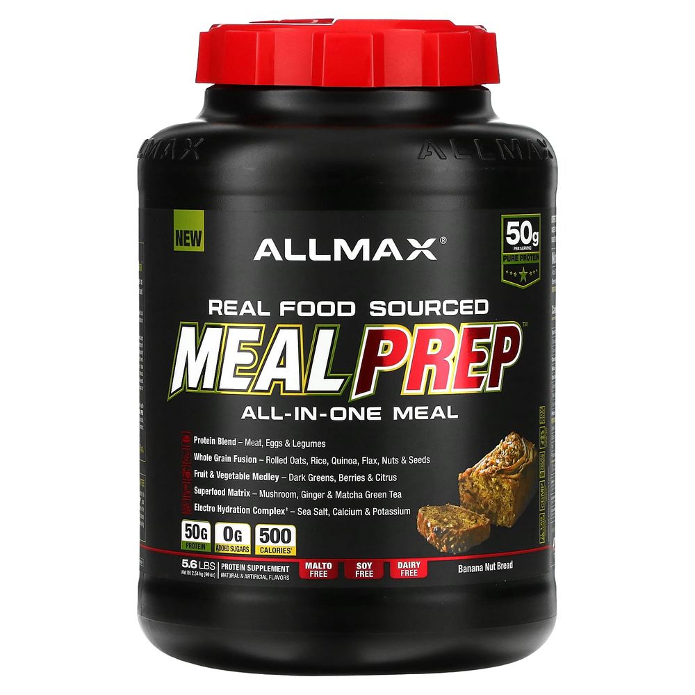 ALLMAX Real Food Sourced <b>Meal</b> <b>Prep</b> 올인원 식사 바나나 견과류 빵 5.6파운드(2.54kg)  <b>블루베리코블러</b>  1개  2.54kg