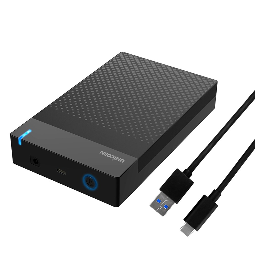 유니콘 USB3.1 C to A 유무선 3.5인치 외장하드 슬라이드 조립 케이스   1개 HDD-500V