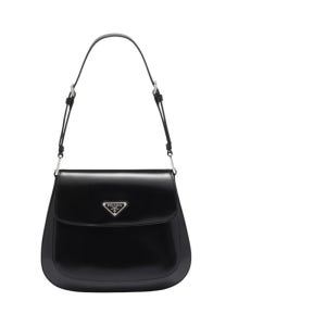프라다 플랩 클레오 브러쉬드 레더 숄더백 블랙 1BD303 ZO6 F0002