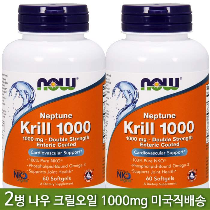 <b>나우푸드</b> 2병 <b>나우푸드</b> 넵튠 <b>크릴오일</b> 1000mg 60 소프트젤