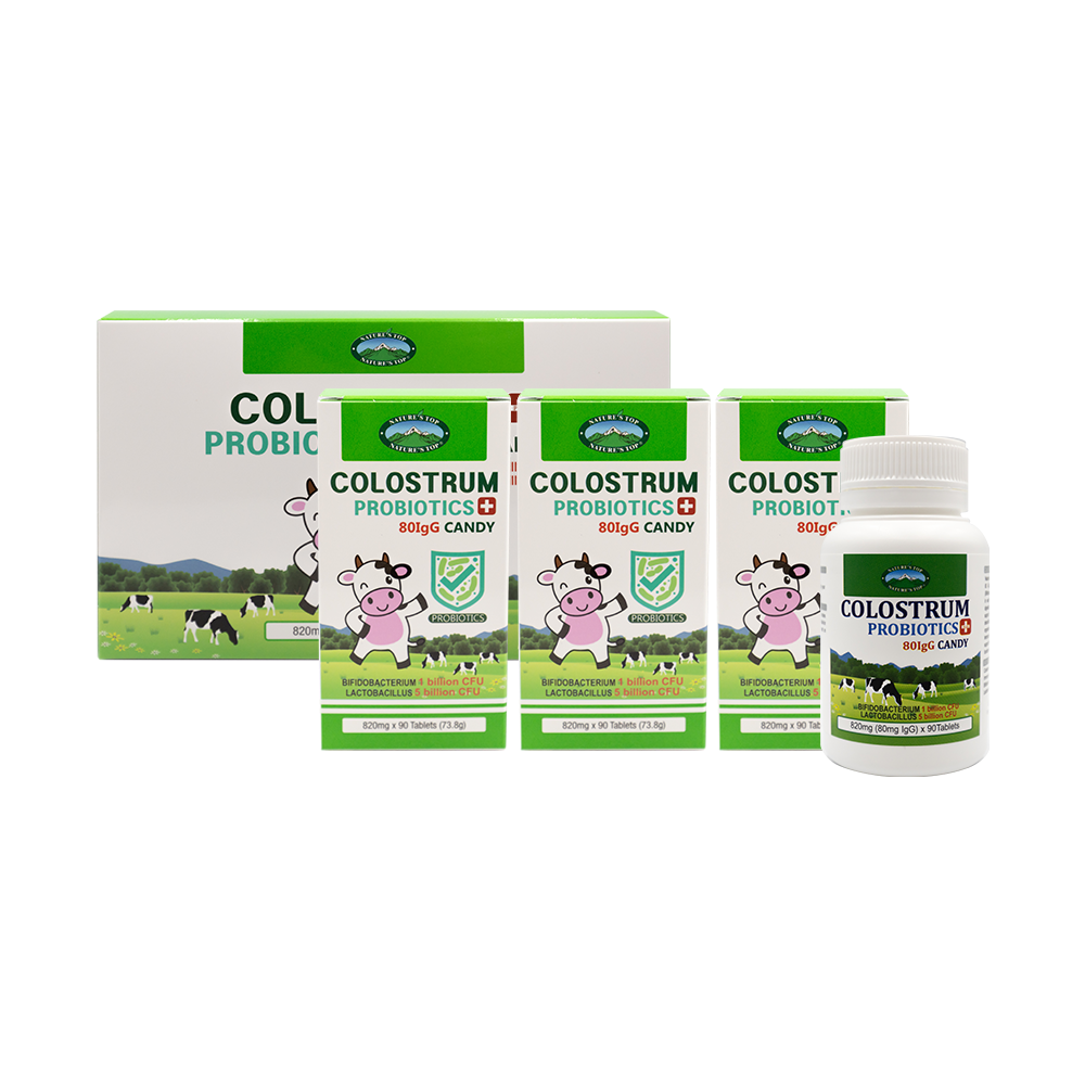 초유 <b>with</b> 유산균 캔디 <b>콜로스트럼</b> <b>프로바이오틱스</b> Colostrum Probiotics 80 IgG 호주 네이쳐스탑  1개  270정