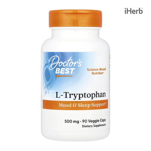 [아이허브] 닥터스베스트 L-트립토판 500mg 90캡슐, 트립토퓨어 함유 아미노산 기분 수면 Doctor’s Best