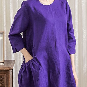 [단독특가] 입체 밴딩포켓 린넨 원피스