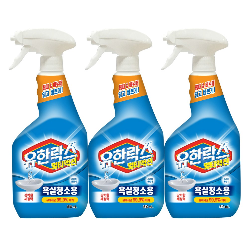 유한양행 유한락스 욕실청소용 600ml x3개