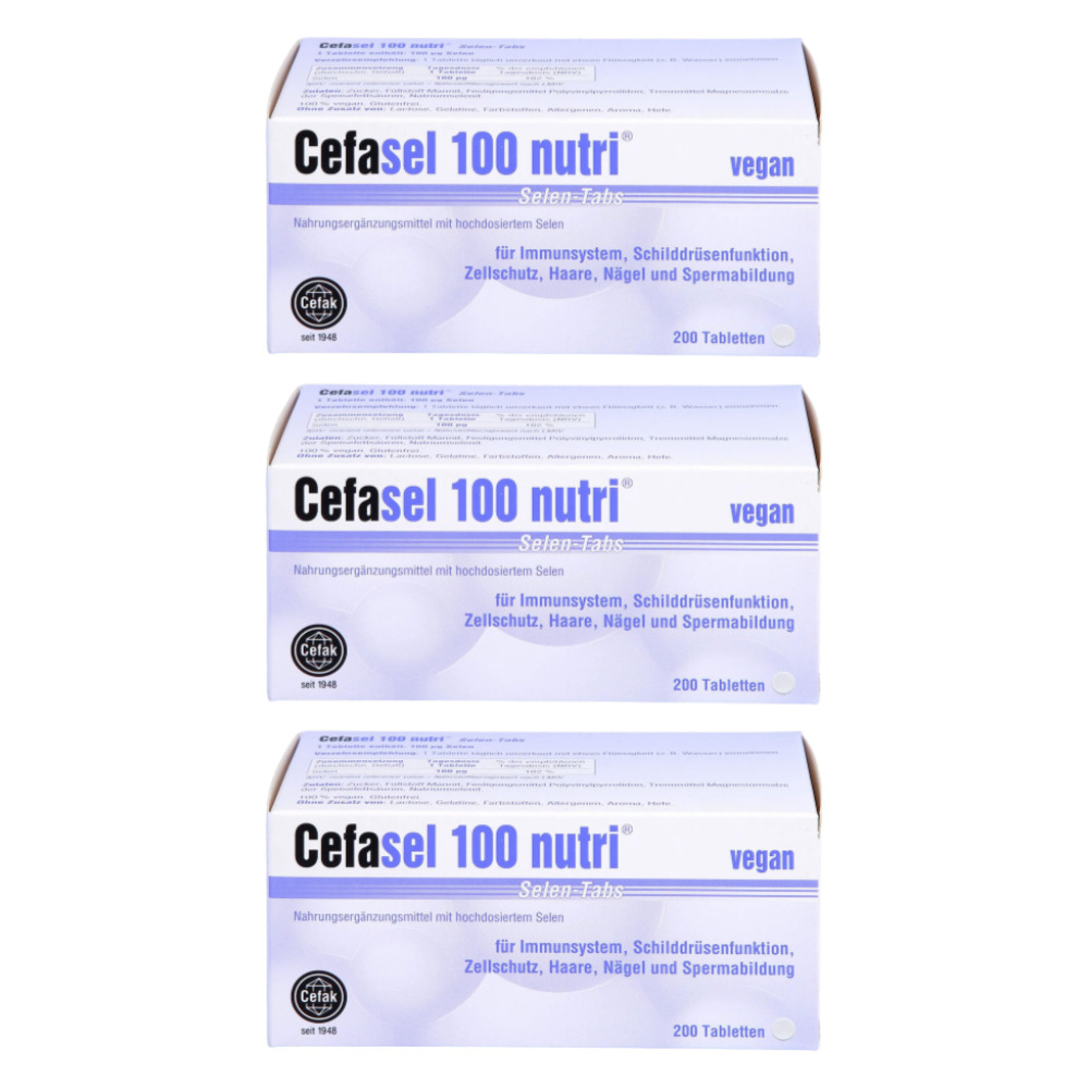 Cefasel <b>세파셀</b> 100 뉴트리 셀레늄 탭 200정 x 3팩  1개  기본