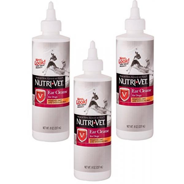 (3팩) Nutri-Vet 귀 정화액(개용) - 각 8온스 (3 Pack) Nutri-Vet Ear Cleanse Liquid for Dogs - 8-Ounces each