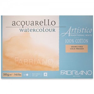 파브리아노 AR04 뉴아띠스띠코3 수채화용지 스케치북 (4면블록) 300g (15매입) - 중목 백색 Traditional white - 355x510mm