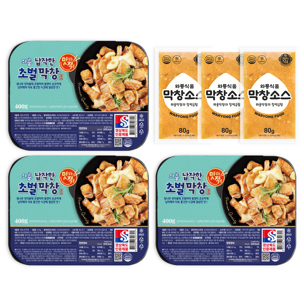 와룡식품 와룡막창 대구막창 훈연막창 400g 막창소스포함 1개