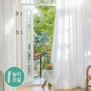 비침없는 도톰차르르 높이조절 핀형 나비주름 쉬폰커튼